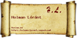 Holman Lóránt névjegykártya