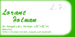 lorant holman business card